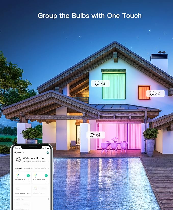 TREATLIFE Smart Light Bulbs, UL Certified WiFi Bluetooth Color Changing Light Bulb, A19 LED Smart Bulb Works with Alexa & Google Home, 60W Equivalent 800 Lumen, for Smart Home Lighting