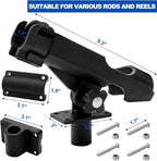 Bekith 2 Pack Fishing Rod Holder with Combo Mount, Adjustable Fishing Boat Rod Holder, Black Finish