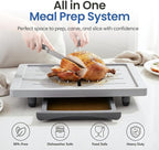 Karving King Plus Large Cutting Board - Juice Groove, Spikes & Drip Tray