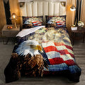 Erosebridal American Flag Comforter Eagle Room Decorative Comforter Set Queen Size Firework Bedding Set Wildlife Animal Bird Down Comforter Soft Lightweight Quilt Set with 2 Pillowcases