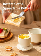 Sweese French Butter Dish - Butter Crock for Counter with Water Line for Fresh Spreadable Butter - French Butter Keeper with Lid - Housewarming Gift For The One Who Has It All - Latte White