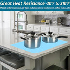 Extra Large Silicone Mat Kitchen Counter Heat Resistant Table Mat 36" x 24" | Place Mats, Countertop Protector , Thick Placemats Washable Silicone Mats for Kitchen Counter Dining Table Mat, Blue, Sapid