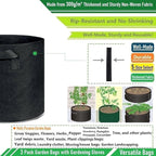 3-Pack 50 Gallon Thickened Plant Grow Bags Large (30x16 in) Heavy Duty Garden Bag Fabric Plant Pots for Potato,Tomato Planter,Herbs Veggies Planting,Flower Pots,Barrel Planter,Yard Waste Bag,Leaf Bags