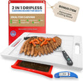 Karving King XL Deluxe Cutting Board - Spikes, Drip Tray & Meat Thermometer
