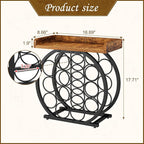 X-cosrack Countertop Wine Rack with Wooden Tabletop (14 Bottles)
