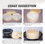 MacaRio 10 Inch Bamboo Steamer Basket Set Dumpling Steamer for Cooking | 2-tier with lid side handles chopsticks ceramic sauce dishes 50 paper liners for dumplings buns vegetables