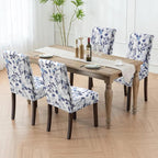 Fuloon Chair Covers for Dining Room 4 Pack, Printed Stretch Dining Slipcovers, Washable Kitchen Slip Covers for Parson Chair, Watercolor Leaves Printed, Set of 4