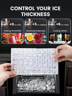 Electactic Commercial Ice Maker Machine,100lbs/24H Stainless Steel Ice Machine,33lbs Storage, Auto Self-Cleaning Freestanding Ice Maker, Ice Machine Freestanding for Bar/Cafe/Restaurant-Dark Silver