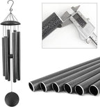 ASTARIN Wind Chimes Outdoor, 45-Inch Memorial Wind Chimes with 6 Heavy Tubes, Unique Outdoor Decor, Sympathy Gifts, Black Grey