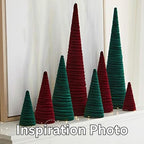 Your Heart's Content Wine Velvet Trees Set of 3, Valentine Tree Tabletop, Elegant Mantel Accent, Tablescape, Modern Farmhouse Centerpiece (Wine)