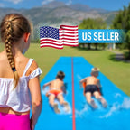 JAMBO 50Ft MEGA XXL Water Slide and 2 Bodyboards, Heavy Duty Slip and Splash with Inflatable Crash Pad, Long Summer Water Toy Sprinkler, Backyard Outdoor Fun n Toys for Kids