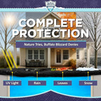 Buffalo Blizzard Economy 16 ft x 32 ft Rectangular Winter Pool Cover | Black/Blue | Closing Inground Swimming Pools | Easy to Install | Heavy Duty, Cold & UV Resistant | Shields from Seasonal Debris