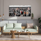 Nachic Wall Black and White Chicago Canvas Print Art Modern Chicago Downtown at Sunset Pictures Painting Modern Cityscape Giclee Artwork for Home Office Living Room Bedroom Decoration 24x48Inches