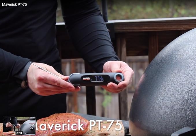 Maverick PT-75 2-in-1 Digital Instant-Read Thermometer with Built-in Automatic Count Up Timer Great for Meat, Grill, Barbecue & Kitchen