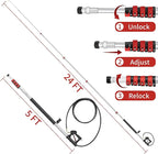 24 FT Gutter Cleaning Tools from The Ground - Telescoping Pressure Washer Wand - Gutter Cleaner Attachment with Power Washer Extension Wands, 7 Spray Nozzle Tips, 3 Hose Adapters and Support Belt