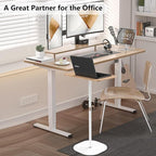 Portable Laptop Floor Stand, Bedside/Sofa Table with Height Adjustable 18''~47'', Stylish Movable Workstation Floor Standing Desk for Office, Meeting Room, living room Easy Assembly, White