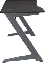 OSP Home Furnishings Beta Battlestation Gaming Desk with Bluetooth RGB LED Lights, Matte Black
