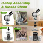 Juicer Machines with 6.5" Large Chute,4-in-1 Cold Press Juicer for Whole Vegetables Fruits,AC Motor,120oz Large Capacity, Makes Juice,Nut Milk & Sorbet,Premium Gray,Easy to Clean.(Advanced Space Gray)