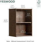 YESWOOD Modular Bookcase Storage Cubes, 100% Solid Rubberwood TV Stand Free Combination, Small Walnut Color Buffet Cabinet for Living Room Bedroom Study