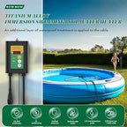 3500W 240V Titanium Fully Submersible Portable Electric Immersion Large Pool Water Heater Waterproof Hot Tub Heater with LCD Thermostat & GFCI Plug, for Swimming Pool, Bathtub, Baptistry, Bucket (GY)