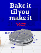 Betty Crocker Pizza Maker Plus, 12" Indoor Electric Grill, Nonstick Griddle Pan for Pizzas, Quesadillas, Tortillas, Nachos and more, 12" Electric Griddle for Delicious Meals and Snacks, Silver