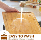 2XLarge Cutting Board, 20" Bamboo Cutting Boards for Kitchen with Juice Groove and Handles Kitchen Chopping Board for Meat Cheese board Heavy Duty Serving Tray, 2XL, Empune