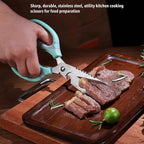 BoFuYuan Detachable Heavy Duty Kitchen Scissors for Food 9-Inch Green | Dishwasher Safe, Sharp Serrated Blade, Multifunctional, Ergonomic Non-Slip Handle, Multipurpose Cooking Food Cutting Shears