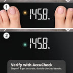 Greater Goods AccuCheck Digital Scale for Body Weight - Accurate Digital Bathroom Scale with High-Precision Sensors, Large Easy-to-Read Backlit Display, 400 lb Capacity, Auto Step-On (Black)