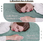 EMME Muslin and Fleece Twin Blanket Reversible - 60"*80" Teal Soft Warm Throw Blankets for Couch Bed Picnic Travel Bed
