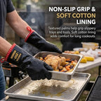 PRO BBQ Gloves, Black Neoprene, 14-Inch, Heat Resistant up to 932°F, Waterproof with Cotton Lining, America 250th Anniversary Edition, Includes Storage Bag (Roomy Fit-14INCH-932℉-PRO)
