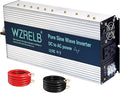 WZRELB 3500W Pure Sine Wave Inverter, Car Power Inverter 12V DC to 110V 120V AC Converter for RV, Truck, Solar, Outdoor with Dual AC Outlets, Hardwire Port, Surge 7000W, LED Display,Off-Grid
