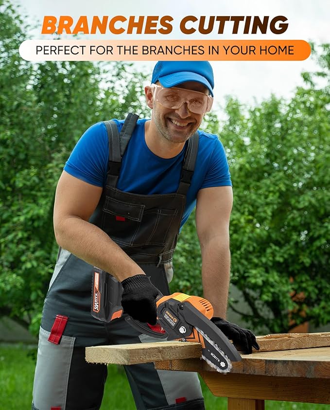 Saker Mini Chainsaw,2025 New Upgrade Portable Electric Chainsaws Cordless,Small Handheld Chain Saw Pruning Shears Chain Saws for Tree Branches,Courtyard and Garden