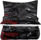 Tailor Shop Gaming Comforter Set Queen Size for Boys, Black Camouflage Gamer Bedding Sets for Boys Kids Teenage, All Season 3 Piece Gaming Bed Set with 1 Comforter and 2 Matching Pillowcases……