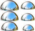 Nerien Gazing Ball, Stainless Steel Garden Mirror Globe, Polished Ornament Sphere, Hollow Floating Reflective Hemisphere, for Home Outdoor Pond Housewarming Swimming Pool Decoration, Sliver, 6Pcs Mix