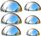 Nerien Gazing Ball, Stainless Steel Garden Mirror Globe, Polished Ornament Sphere, Hollow Floating Reflective Hemisphere, for Home Outdoor Pond Housewarming Swimming Pool Decoration, Sliver, 6Pcs Mix
