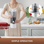 Masticating Juicer Attachment for KitchenAid Stand Mixer, 4.2" Large Feed Chute Fit Whole Vegetables & Fruits, Slow Cold Press Juicing, Includes 2 * 28oz capacity cups
