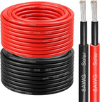8 AWG Solar Cable 30FT Red + 30FT Black Tinned Copper Wire, 8 Gauge Solar Panel Wire for RV, Automotive, Trailer, Marine, Outdoors