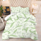 kxry Green Flower Comforter Sets Bedding Sets Full Size Comforter Set for Girls Women Kids 1 Comforter + 2 Pillow Case