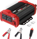 400W Car Power Inverter, DC 12V to 110V AC Converter with 2 Charger Outlets and Dual 3.1A USB Ports Cigarette Lighter Socket Adapter(Black)