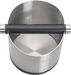 DIBTSA Espresso Knock Box, Stainless Steel Coffee Grounds Knock Box, With Removable Knock Bar and Non-Slip Rubber Base (Silver)