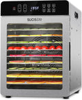 SUCISENI Food Dehydrator for Jerky, 10 Stainless Steel Trays 9ft² Dehydrator Machine, 1000W Dehydrator with 24H Timer 195℉ Temperature Control for Meat, Fruits, Veggies, Dog Treats