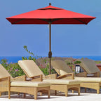 EliteShade USA 10-Year-Non-Fading Sunumbrella 6x6Ft Square Market Umbrella Patio Outdoor Table Umbrella with Ventilation(Logo Red)