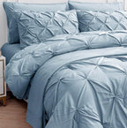 Lane Linen Twin XL Comforter Set, 5 Piece Twin XL Bedding, Pintuck Twin XL Bed in a Bag, Twin XL Bedding Comforter Sets, Twin XL Bed Comforter Set with Sheets, Pillowcase & Sham, Bed Set - French Blue