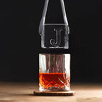 Letter J Monogram Clear Ice Cube Maker, 2" Big Ice Cubes Mold for Whisky and Cocktails, Large Initials Silicone Ice Cube Tray Personalized Gifts for Men (Letter J)