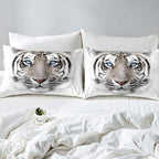 Erosebridal Boys Tiger Comforter Set King Size, Wild Animal Print Down Comforter for Boys Girls Teens Adult Bedroom, Grey Tiger Skin Duvet Insert Black White Stripe Bedding Comforters for Bedroom