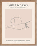 Poster Master Vintage Poster - Retro One Line Snail Drawing Print - Snail Line Art - Minimal Gift for Men, Women, Animal Lover - Abstract Wall Decor for Home, Office, 8x10 Beige Framed