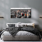 Nachic Wall Black and White Chicago Canvas Print Art Modern Chicago Downtown at Sunset Pictures Painting Modern Cityscape Giclee Artwork for Home Office Living Room Bedroom Decoration 24x48Inches