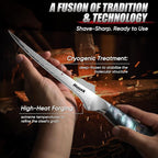 Huusk 7" Fillet Knife for Fish, Boning Knife for Meat, Gift for Chef | Flexible Fish Filleting Knife for Salmon, Ultra Sharp Deboning Knife for Meat Cutting Processing, Stainless Full Tang Blade