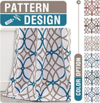 H.VERSAILTEX Blackout Curtains Printed Design 108 Inch Length 2 Panels Set Thermal Insulated Curtains for Bedroom Living Room Geometric Modern Grommet Window Drapes - Teal and Taupe