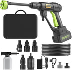 Cordless Pressure Washer Battery Powered; 990PSI Cordless Power Washer with 6-in-1 Nozzle, 23FT High-Elastic Hose, 21V Battery&Charger; Portable Handheld Pressure Washer Cleaner for Home, Car, Garden